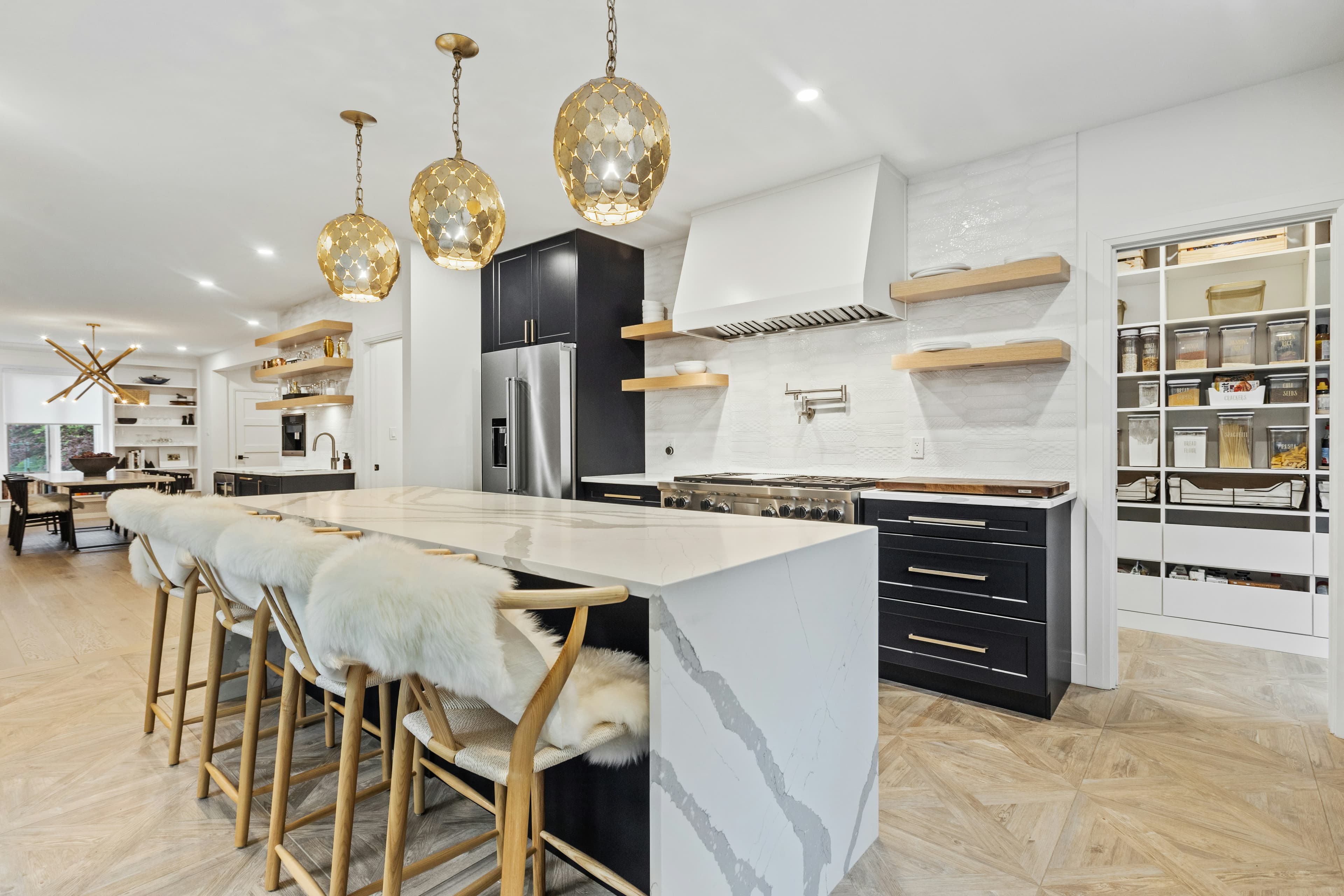 Quartz kitchen island